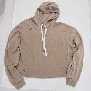COLSIE light brown distressed long sleeve hoodie women's size XL
